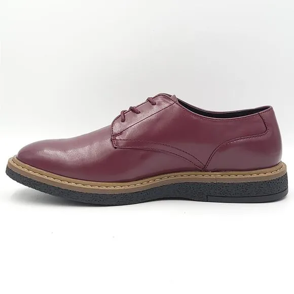 Alfani Men Plain Toe Oxfords Lincoln Size US 10.5M Wine Red Faux Leather