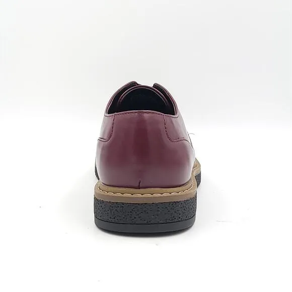 Alfani Men Plain Toe Oxfords Lincoln Size US 10.5M Wine Red Faux Leather