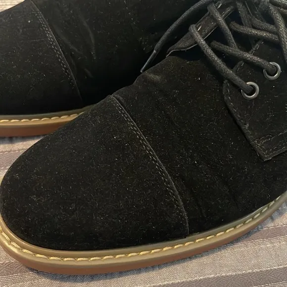 Alfani Owen Derby Oxfords Size 9.5M Cap Toe Lace Up Dress Shoes Black Felt NWB