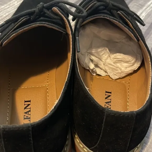 Alfani Owen Derby Oxfords Size 9.5M Cap Toe Lace Up Dress Shoes Black Felt NWB