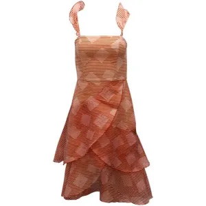 Alice &amp; Olivia Azura Waterfall Ruffle Dress in Pink Silk