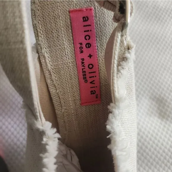 Alice   Olivia Cream and Black Mules with Platform