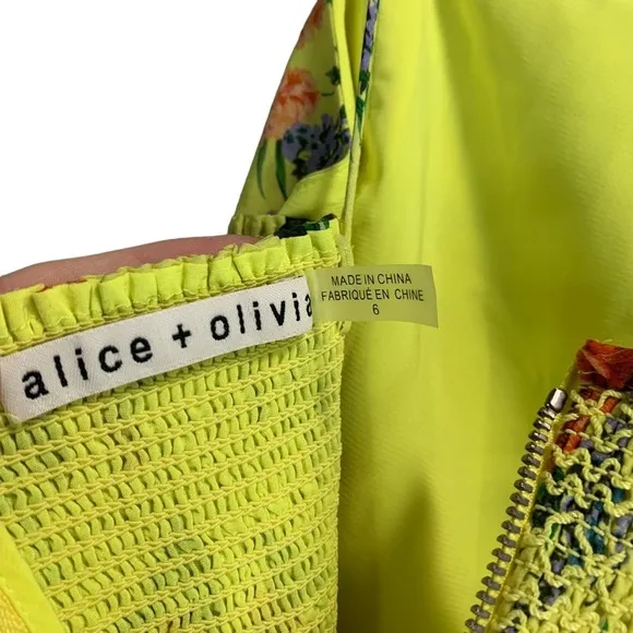 ALICE   OLIVIA Ginny Pleated Floral Silk-Blend Voile Mini Dress