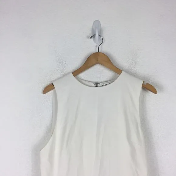 Alice   Olivia Palmira Sleeveless Ruffle White Mini Dress Size 14