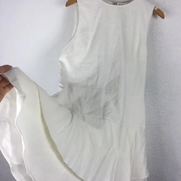 Alice   Olivia Palmira Sleeveless Ruffle White Mini Dress Size 14