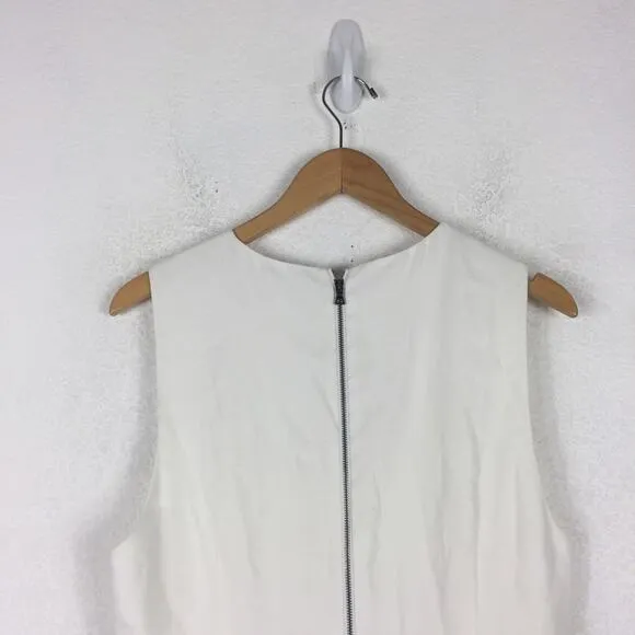 Alice   Olivia Palmira Sleeveless Ruffle White Mini Dress Size 14