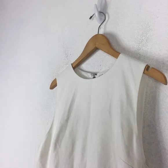 Alice   Olivia Palmira Sleeveless Ruffle White Mini Dress Size 14