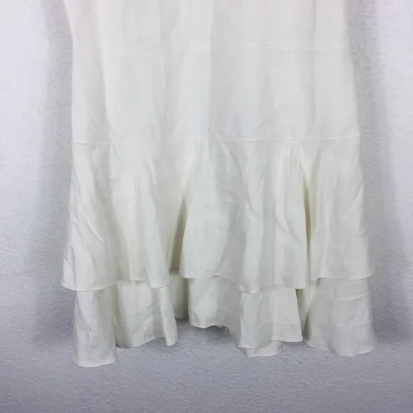 Alice   Olivia Palmira Sleeveless Ruffle White Mini Dress Size 14