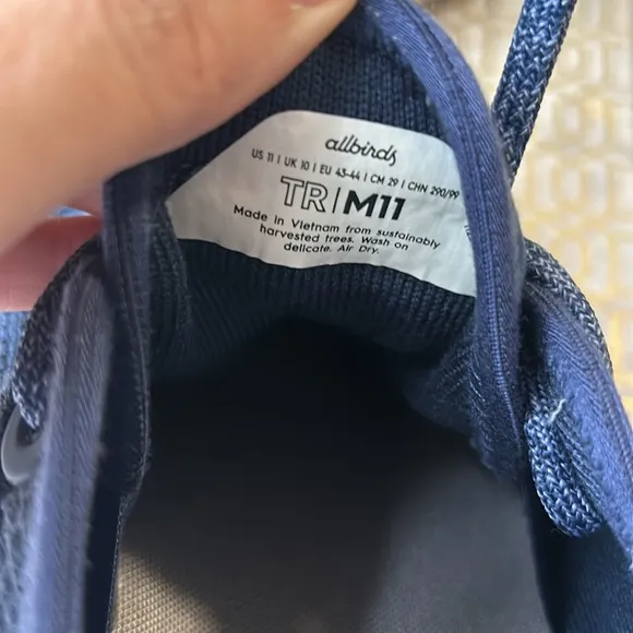 Allbirds Tree Runner Navy Running Shoes Sneakers Men's size 11