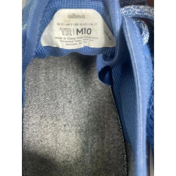 Allbirds Tree Runners Mens Size 10 Shoes Blue Pacific Athletic Sneakers