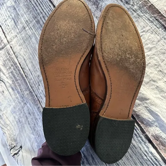 Allen Edmond Sanford Leather Cap Toe Derby Oxfords in Walnut