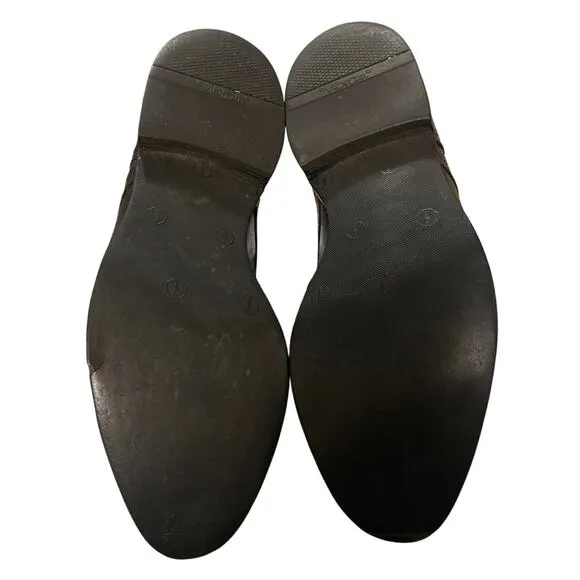 Allen Edmonds 10.5 SANFORD Cap Toe Leather Dress Shoes Brogue Oxfords Black