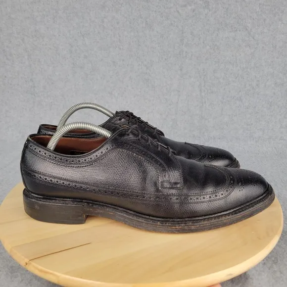 Allen Edmonds 9117 MacNeil 10.5 AA Longwing Blucher Oxfords Wingtip Black Shoes