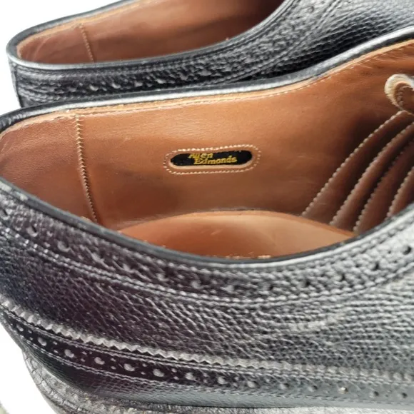 Allen Edmonds 9117 MacNeil 10.5 AA Longwing Blucher Oxfords Wingtip Black Shoes