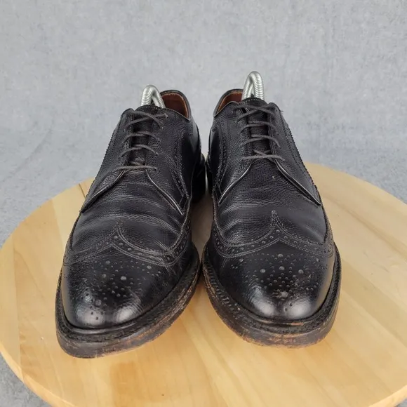 Allen Edmonds 9117 MacNeil 10.5 AA Longwing Blucher Oxfords Wingtip Black Shoes
