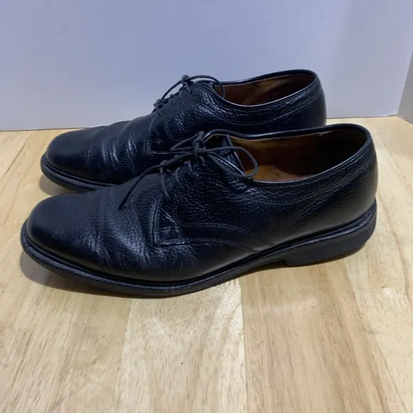 ALLEN EDMONDS &quot;Becker&quot; grained black leather Cap-Toe DRESS OXFORDS sz 8D