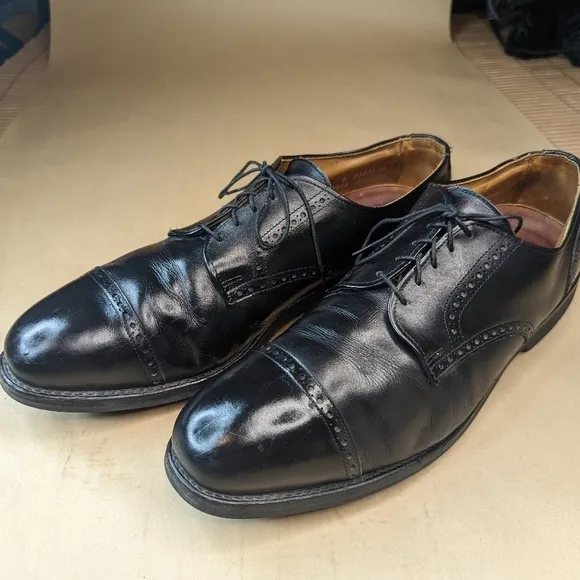 Allen Edmonds &quot;Benton&quot; Cap Toe Oxfords 3408 Men's Size 15D Black leather. Vibram