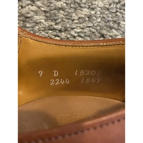 Allen Edmonds &quot;Lauderdale&quot; Dress Shoe 9D Woven Leather Cap Toe Brown Oxfords