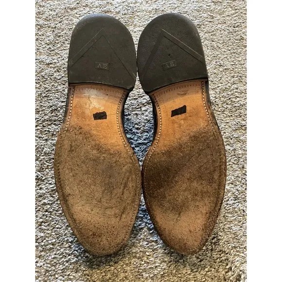 Allen Edmonds &quot;Lauderdale&quot; Dress Shoe 9D Woven Leather Cap Toe Brown Oxfords