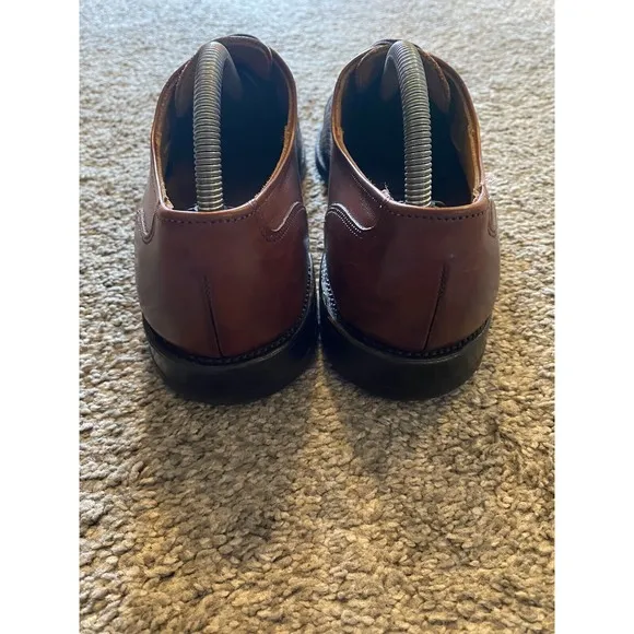 Allen Edmonds &quot;Lauderdale&quot; Dress Shoe 9D Woven Leather Cap Toe Brown Oxfords