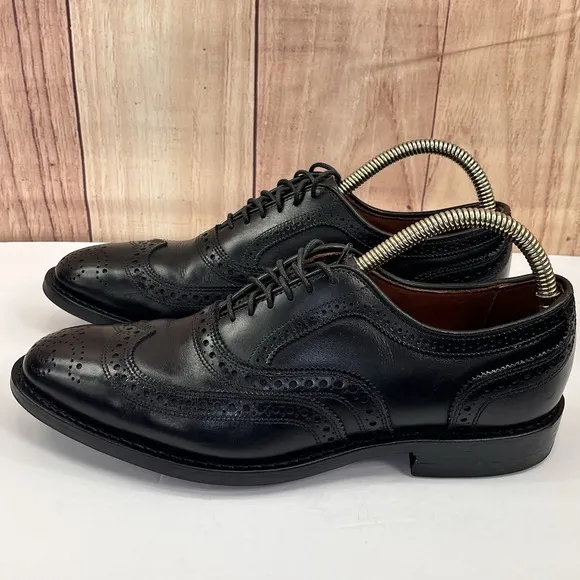 Allen Edmonds  &quot;MCALLISTER&quot; Wingtip Oxfords Sz 8 D Black DAINITE SOLES (394N)