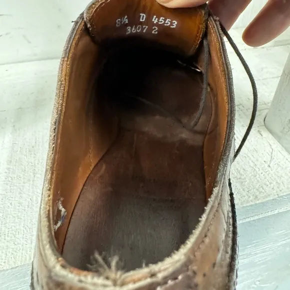 Allen Edmonds &quot;MCGREGOR&quot; Men's Wingtip Blucher Oxfords‎ 8.5 D- Dark Brown