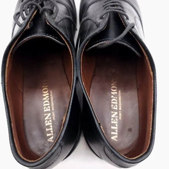 ALLEN EDMONDS  &quot;PARK AVENUE&quot; 5617 Mens Cap-Toe Oxfords Black DAINITE Size 10.5 B