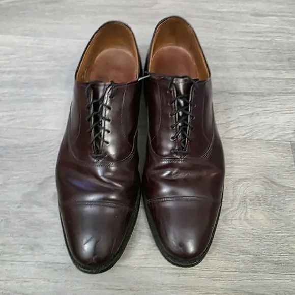 Allen Edmonds  &quot;PARK AVENUE&quot; Cap Toe Oxfords Size 9.5 Burgundy 5675