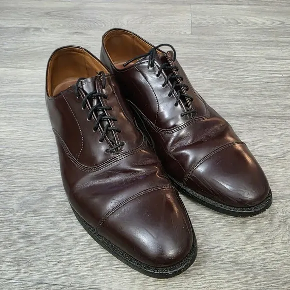 Allen Edmonds  &quot;PARK AVENUE&quot; Cap Toe Oxfords Size 9.5 Burgundy 5675