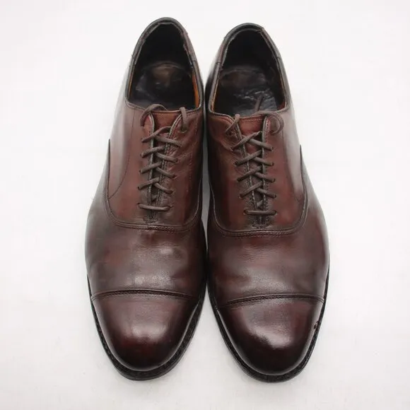 Allen Edmonds &quot;PARK AVENUE&quot; Men Cap-Toe Oxfords 10.5 D Coffee Made in USA