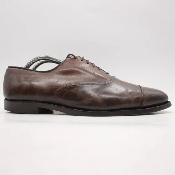 Allen Edmonds &quot;PARK AVENUE&quot; Men Cap-Toe Oxfords 10.5 D Coffee Made in USA