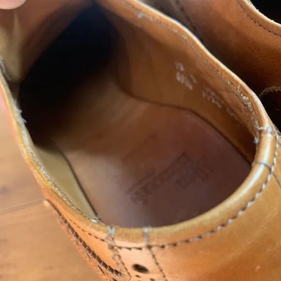 Allen Edmonds Ashland Wingtip Oxfords Mens 12 D Brown Dress Shoes