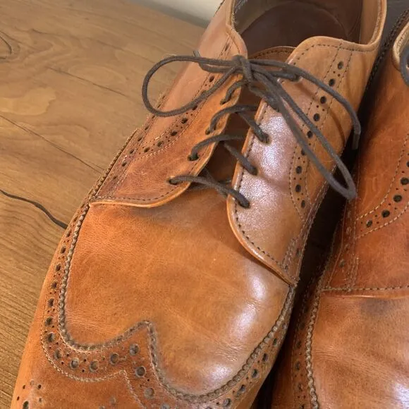 Allen Edmonds Ashland Wingtip Oxfords Mens 12 D Brown Dress Shoes