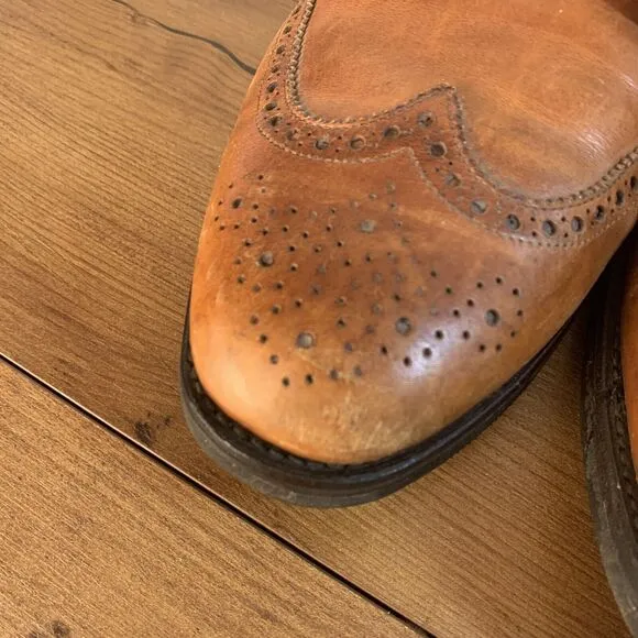 Allen Edmonds Ashland Wingtip Oxfords Mens 12 D Brown Dress Shoes
