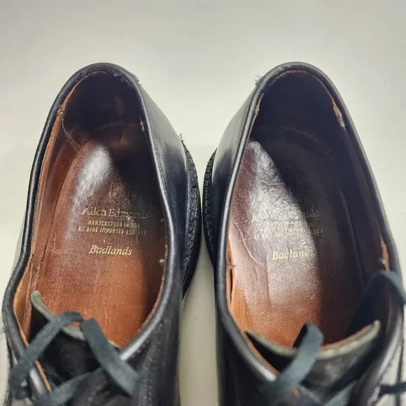 Allen Edmonds Badlands Black Leather Plain Toe Oxfords Size 11.5 3E Goodyear