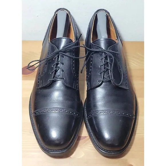 Allen Edmonds Benton Oxfords Black Calf Cap Toe Vibram Sole Men's Sz 11.5 B EUC‎