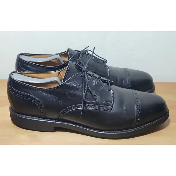 Allen Edmonds Benton Oxfords Black Calf Cap Toe Vibram Sole Men's Sz 11.5 B EUC‎