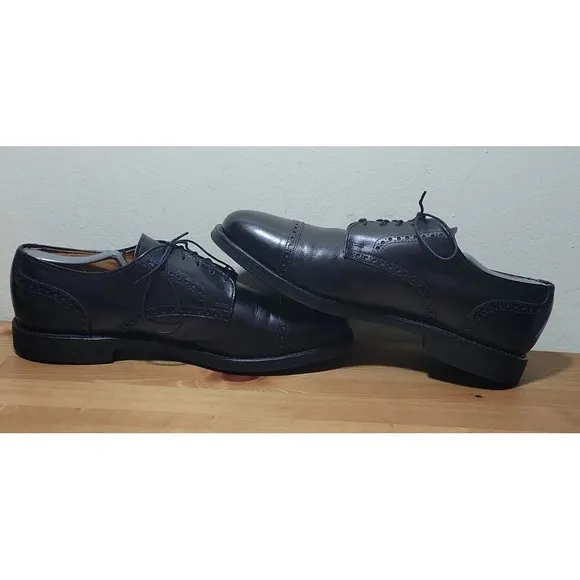 Allen Edmonds Benton Oxfords Black Calf Cap Toe Vibram Sole Men's Sz 11.5 B EUC‎