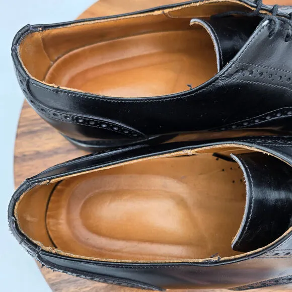 Allen Edmonds Benton Oxfords Men's 14 D Black Leather Cap Toe Dress Shoes