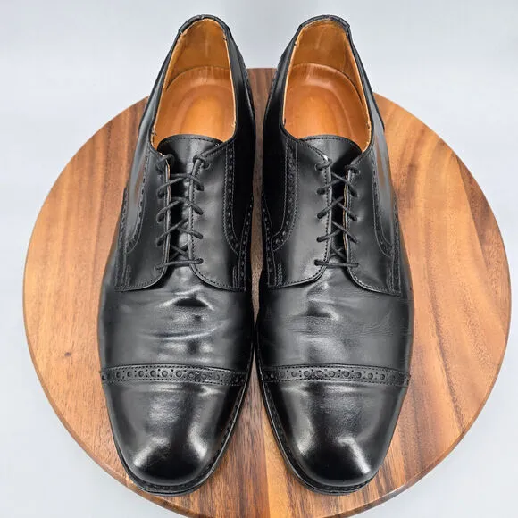 Allen Edmonds Benton Oxfords Men's 14 D Black Leather Cap Toe Dress Shoes