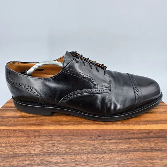 Allen Edmonds Benton Oxfords Men's 14 D Black Leather Cap Toe Dress Shoes