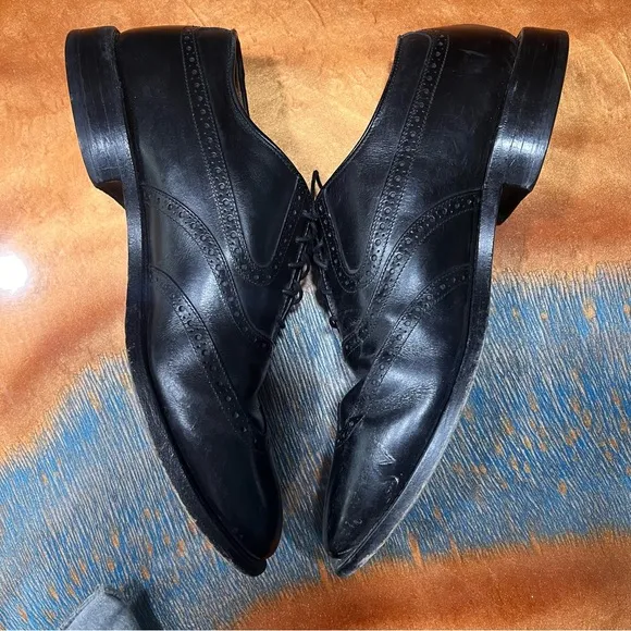 Allen Edmonds Birmingham Black Leather Wingtip Oxfords size 10