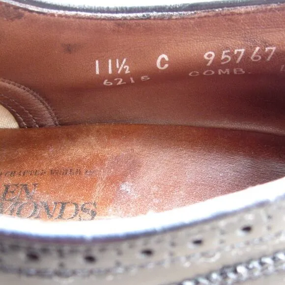 Allen Edmonds Black Leather Wingtip Oxfords 11.5 C