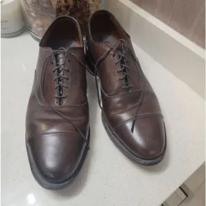 Allen Edmonds Boardroom Black Leather Oxfords Dress Shoes Cap Toe Men Size 10 D