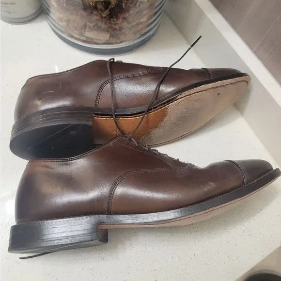 Allen Edmonds Boardroom Black Leather Oxfords Dress Shoes Cap Toe Men Size 10 D