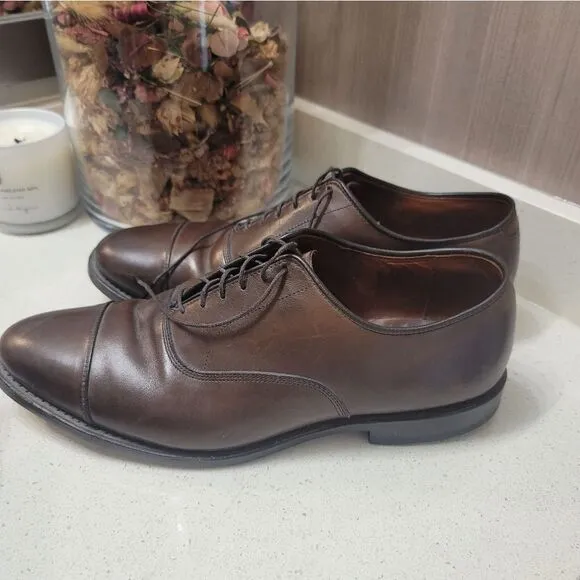 Allen Edmonds Boardroom Black Leather Oxfords Dress Shoes Cap Toe Men Size 10 D