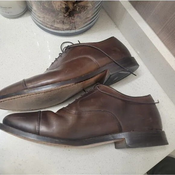 Allen Edmonds Boardroom Black Leather Oxfords Dress Shoes Cap Toe Men Size 10 D