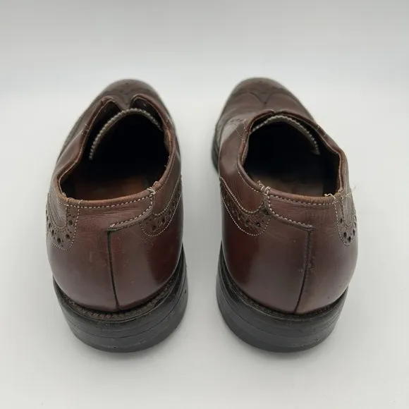 Allen Edmonds Boulevard Brown Wingtip Oxfords - Mens Sz 6.5 B Ostendo - No Laces