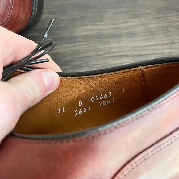 Allen Edmonds Bradley Split Toe Oxfords Dress Shoes Brown Leather Mens Size 11 D