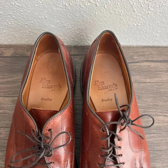 Allen Edmonds Bradley Split Toe Oxfords Dress Shoes Brown Leather Mens Size 11 D